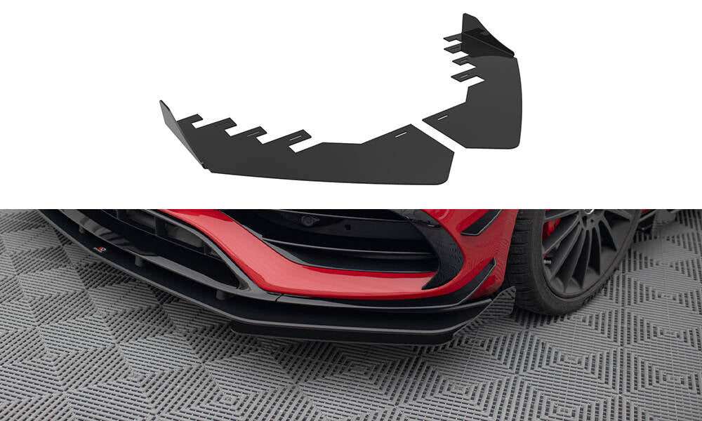 Front Stoßstange Flaps passend für Mercedes-Benz A 45 AMG W176 Facelift schwarz Hochglanz – Ansicht 2