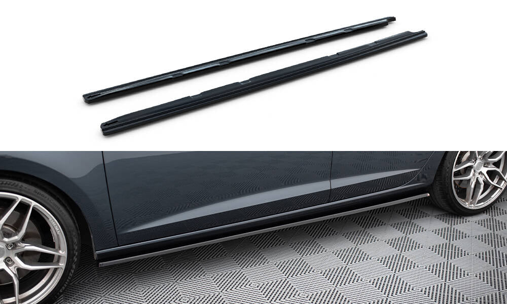 Street+ Seitenschweller Leisten V.2 passend für Seat Leon Mk3 Cupra/ FR Facelift schwarz Hochglanz – Ansicht 2