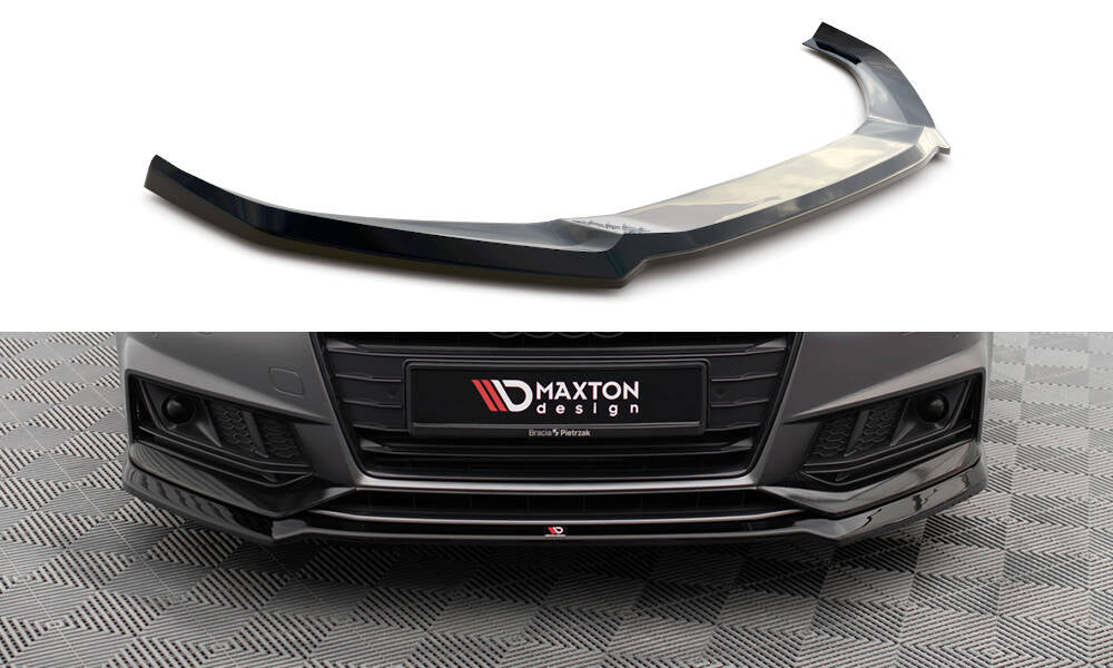 Street+ Spoilerlippe Front Ansatz V.4 passend für Audi S4 / A4 S-Line B9 schwarz Hochglanz – Ansicht 2