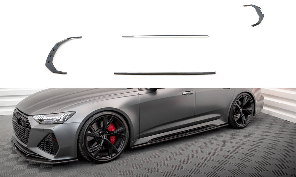 Set of Carbon Fiber Splitters Audi RS6 C8 schwarz matt – Ansicht 2