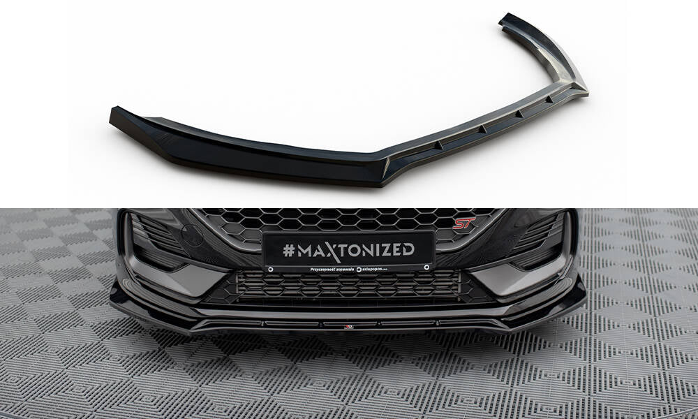 Street+ Spoilerlippe Front Ansatz V.4 passend für Ford Fiesta ST / ST-line Mk8 Facelift schwarz Hochglanz – Ansicht 2