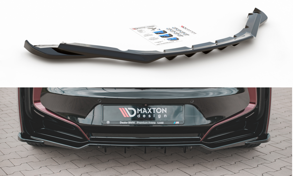 Street+ Mittlerer Diffusor RACE passend für BMW i8 schwarz Hochglanz – Ansicht 2