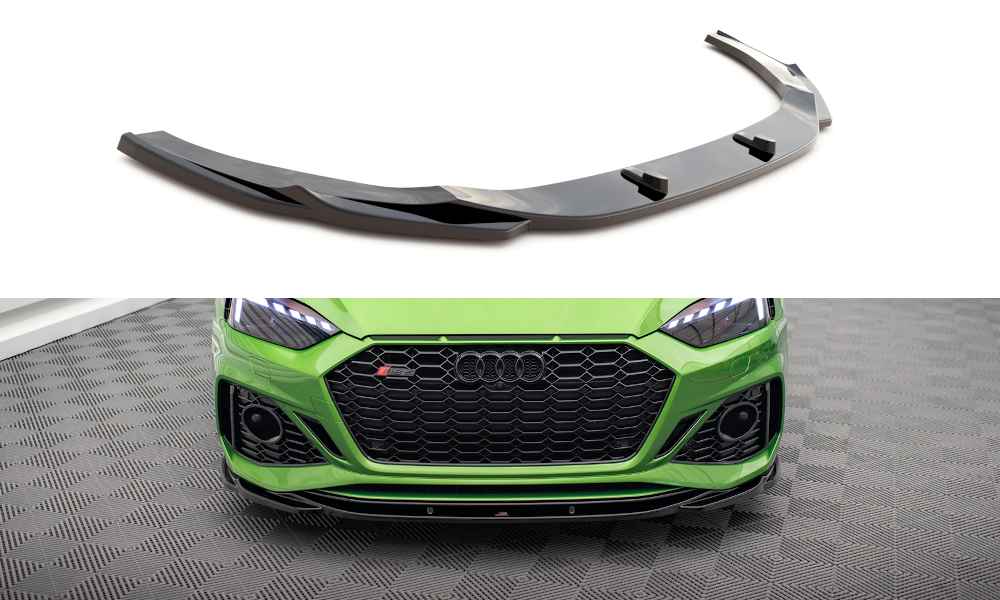 Street+ Spoilerlippe Front Ansatz V.3 passend für Audi RS5 F5 Facelift schwarz Hochglanz – Ansicht 2