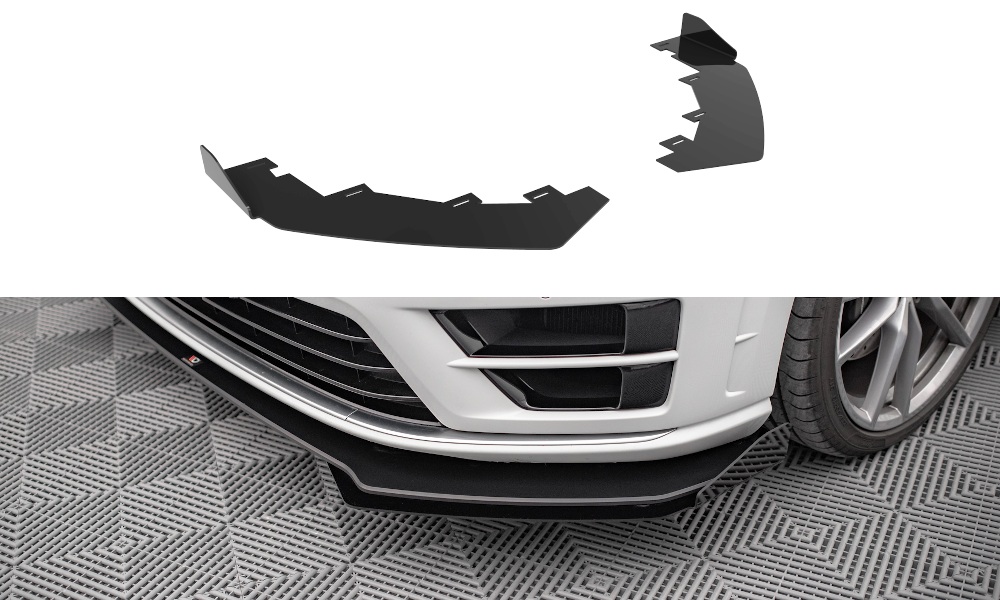 Front Stoßstange Flaps passend für VW Golf R Mk7 schwarz Hochglanz – Ansicht 2