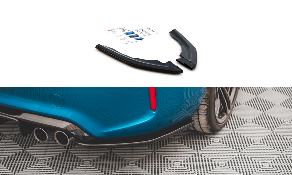 Heck Ansatz Flaps Diffusor V.3 passend für BMW M2 F87 schwarz Hochglanz – Ansicht 2