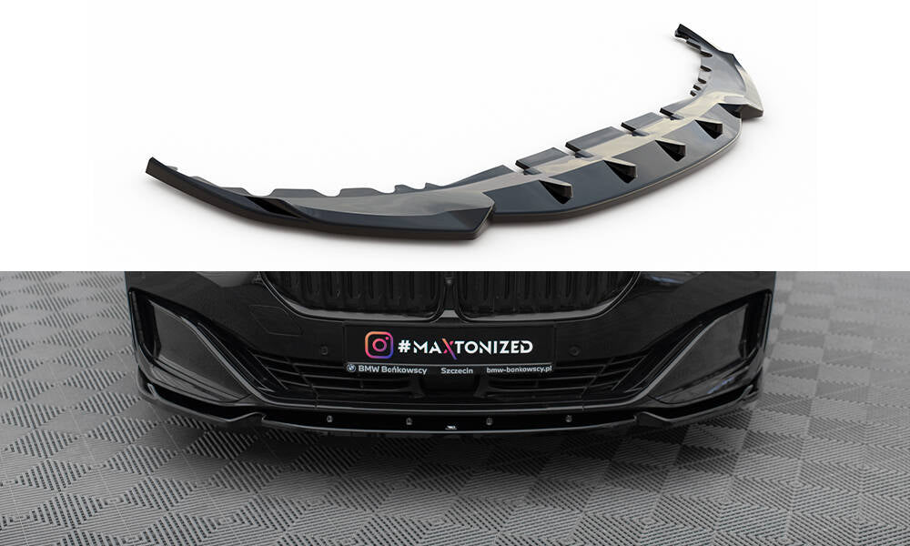 Street+ Spoilerlippe Front Ansatz V.1 passend für BMW 7 G11 / G12 Facelift schwarz Hochglanz – Ansicht 2