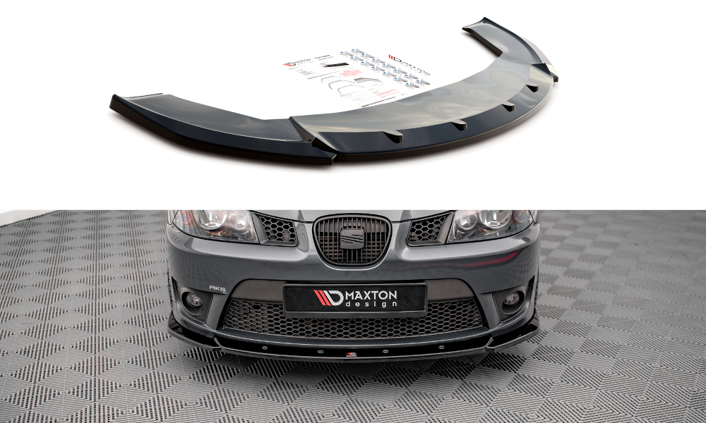 Street+ Spoilerlippe Front Ansatz V.2 passend für Seat Ibiza Cupra Mk3 schwarz Hochglanz – Ansicht 2