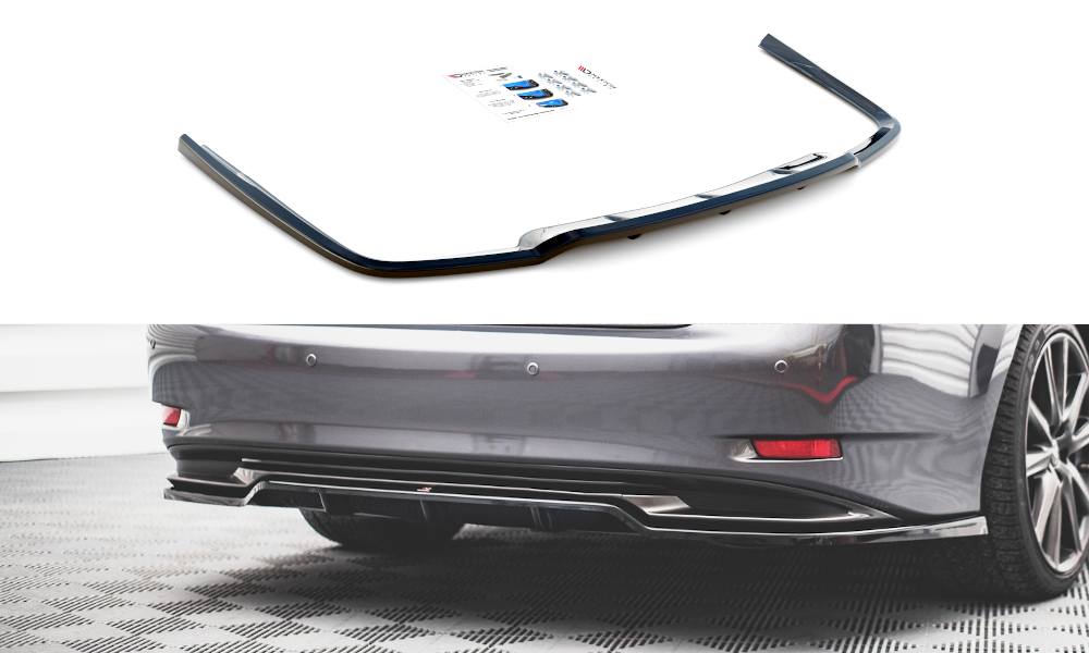 Street+ Mittlerer Diffusor RACE passend für Lexus GS F Sport Hybrid Mk4 (L10) schwarz Hochglanz – Ansicht 2