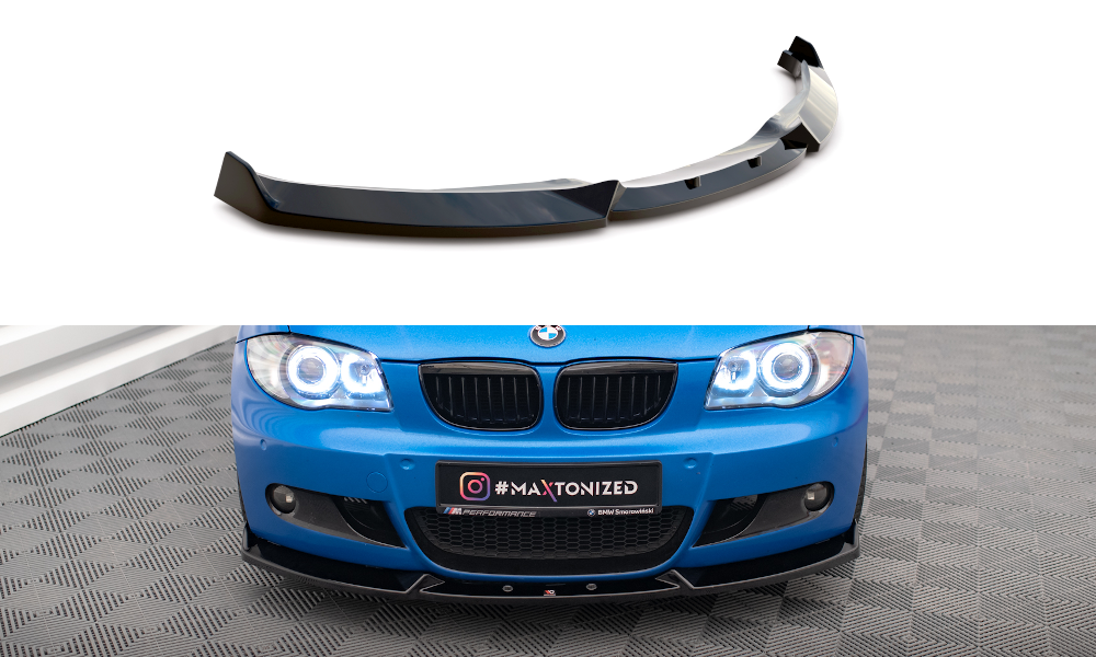 Street+ Spoilerlippe Front Ansatz V.2 passend für BMW 1er M-Paket E87 / E81 Facelift schwarz Hochglanz – Ansicht 2