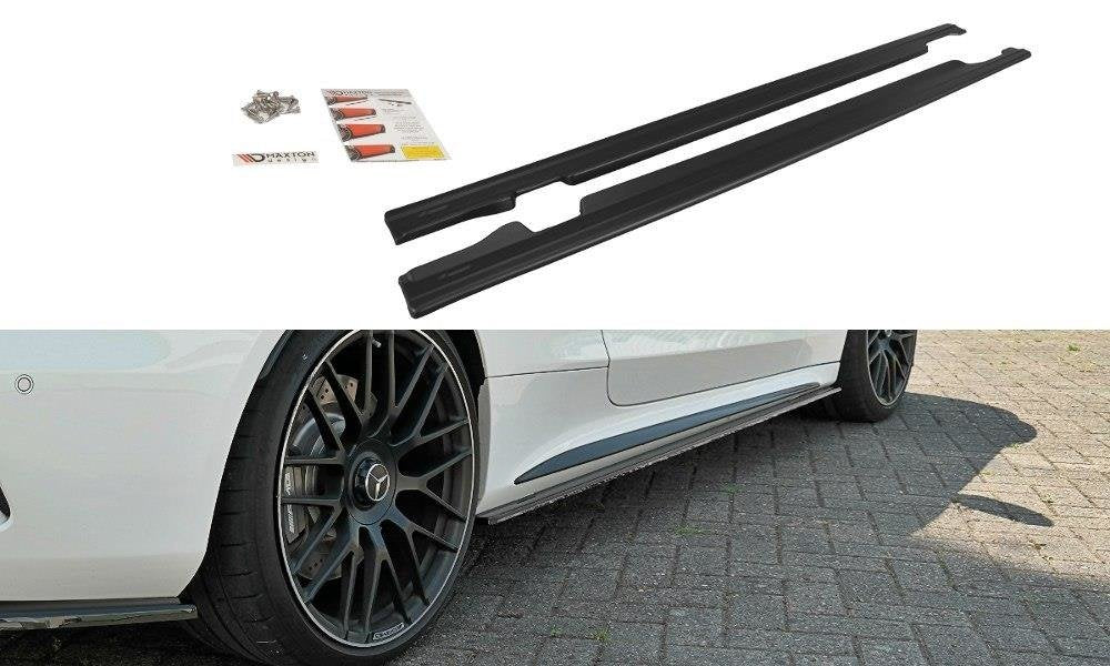 Street+ Seitenschweller Leisten passend für Mercedes C-Klasse C205 63 AMG Coupe schwarz Hochglanz – Ansicht 2