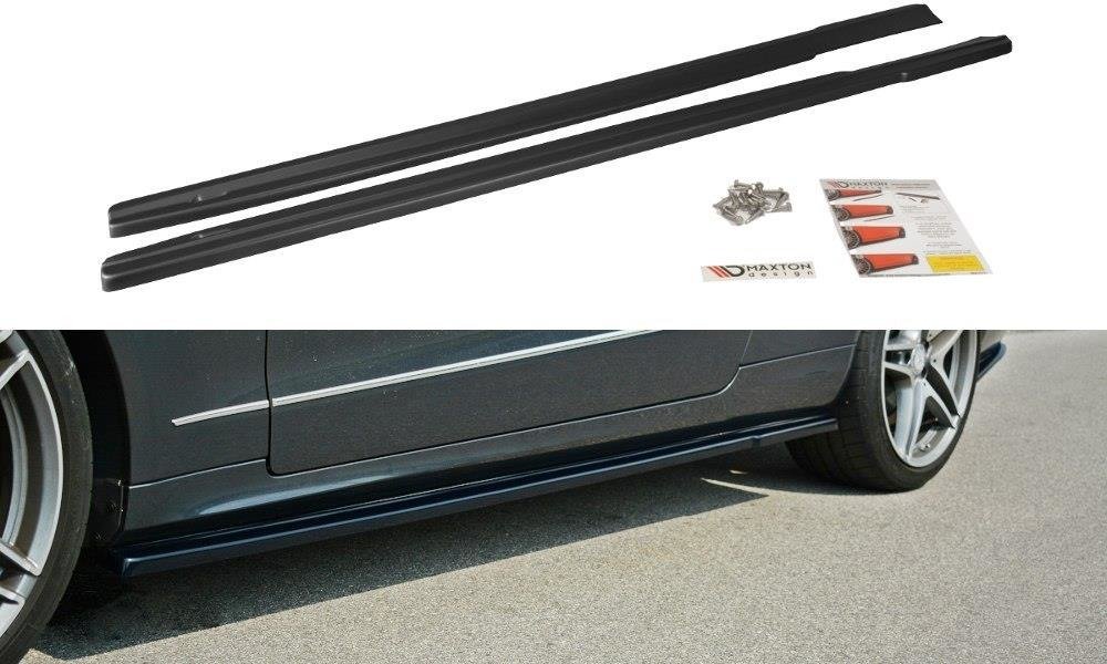 Street+ Seitenschweller Leisten passend für Mercedes -Benz E Coupe / Cabrio C207 Facelift / A207 Facelit schwarz Hochglanz – Ansicht 2