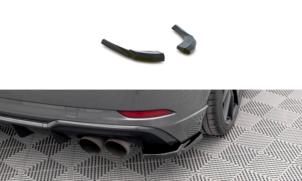 Heck Ansatz Flaps Diffusor V.1 passend für Audi S3 Sportback 8V Facelift schwarz Hochglanz – Ansicht 2