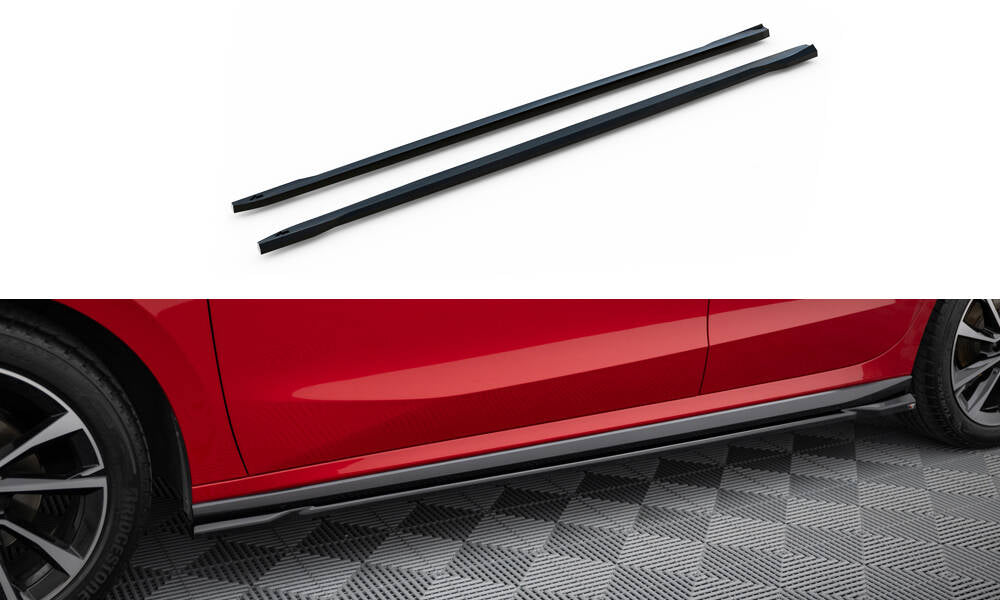 Street+ Seitenschweller Leisten passend für Skoda Fabia Monte Carlo Mk4 schwarz Hochglanz – Ansicht 2