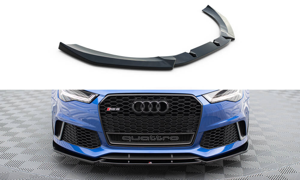Street+ Spoilerlippe Front Ansatz V.4 passend für Audi RS6 C7 / C7 Facelift schwarz Hochglanz – Ansicht 2