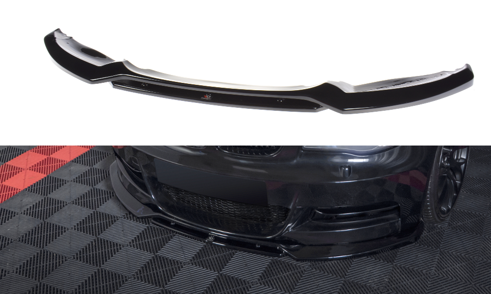 Street+ Spoilerlippe Front Ansatz V.1 passend für BMW 1er M-Paket E82 Facelift schwarz Hochglanz – Ansicht 2