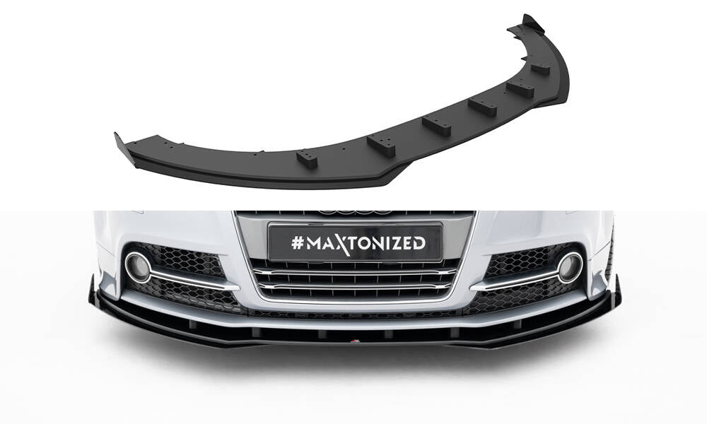 Street Pro Street+ Spoilerlippe Front Ansatz + Flaps passend für Audi TT S / TT S-Line 8J Facelift schwarz Hochglanz – Ansicht 2