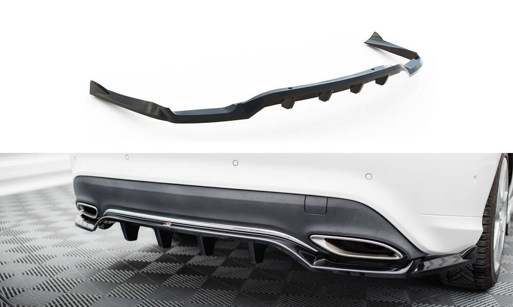 Street+ Mittlerer Diffusor RACE passend für Mercedes-Benz CLA C117 Facelift schwarz Hochglanz – Ansicht 2