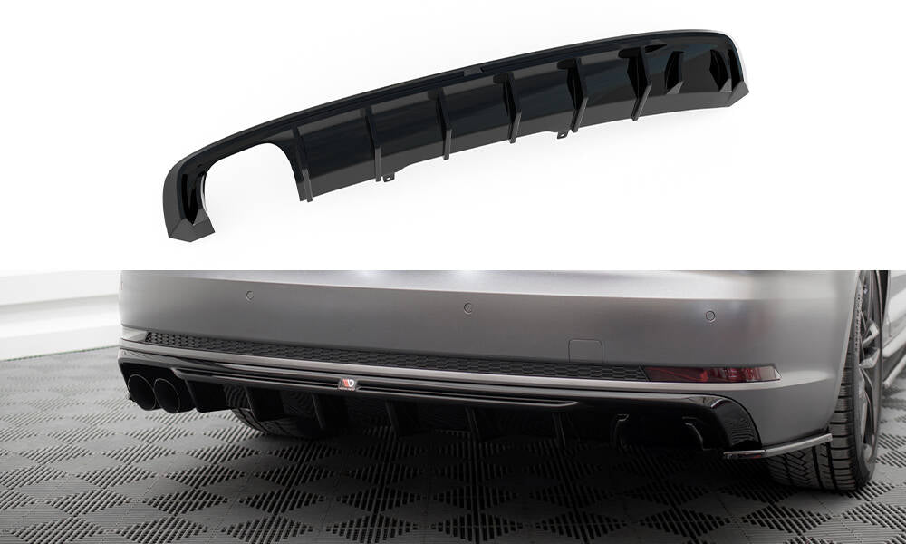 Diffusor Heck Ansatz V.1 passend für Audi A4 S-line B9 (Doppelauspuff li.endrohr) – Ansicht 2