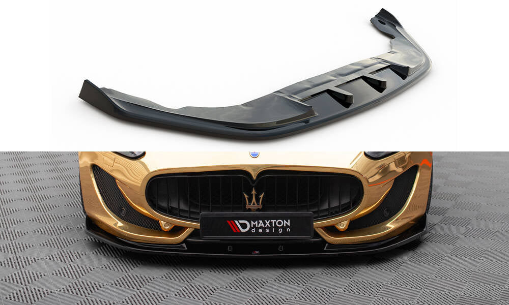 Street+ Spoilerlippe Front Ansatz V.1 passend für Maserati Granturismo Mk1 Facelift schwarz Hochglanz – Ansicht 2