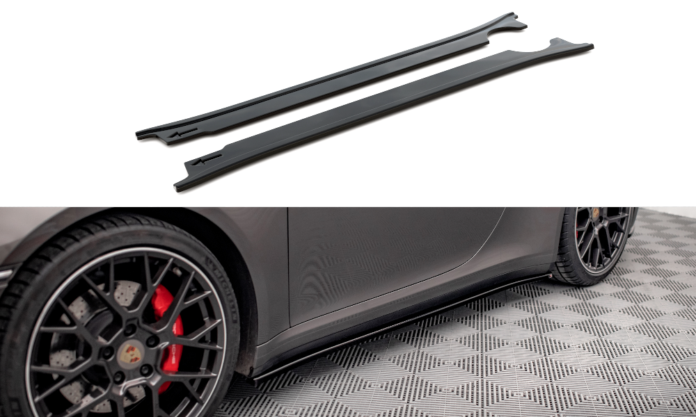 Street+ Seitenschweller Leisten passend für Porsche 911 Carrera 4S 992 schwarz Hochglanz – Ansicht 2