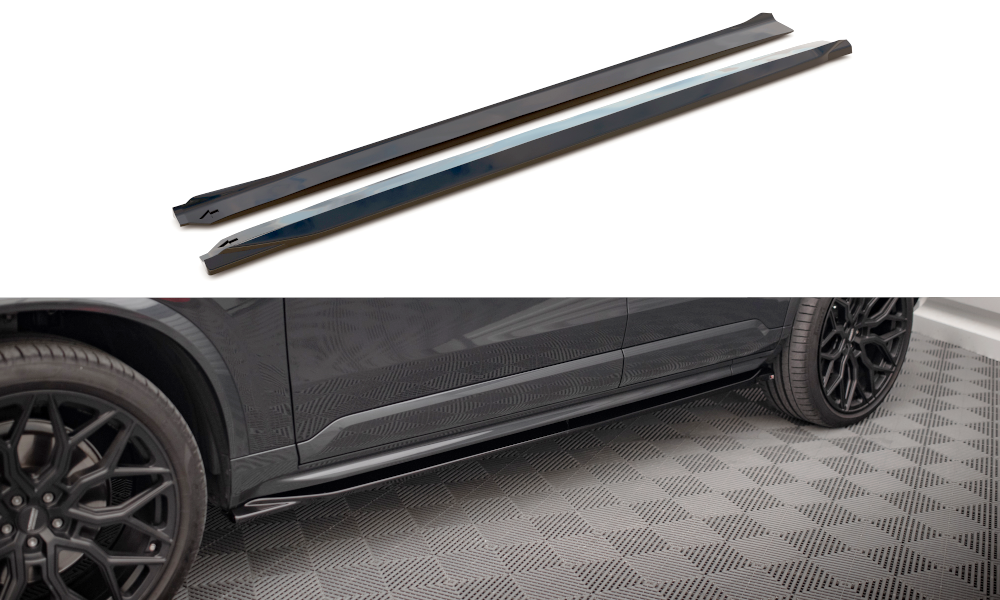 Street+ Seitenschweller Leisten passend für Volvo XC90 R-Design Mk2 / Mk2 Facelift schwarz Hochglanz – Ansicht 2