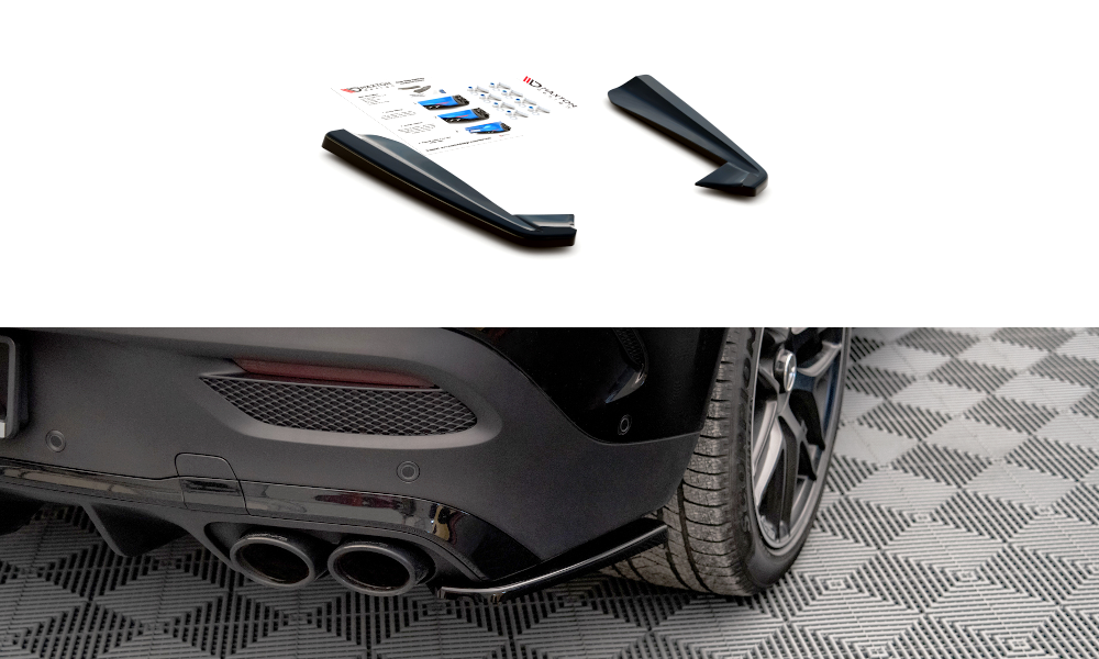 Heck Ansatz Flaps Diffusor passend für Mercedes-AMG GLE 53 Coupe C167 / C167 Facelift schwarz Hochglanz – Ansicht 2