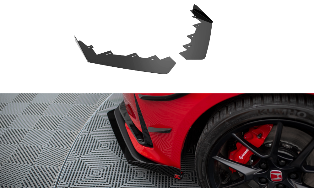 Front Stoßstange Flaps passend für Honda Civic Type-R Mk 11 schwarz Hochglanz – Ansicht 2