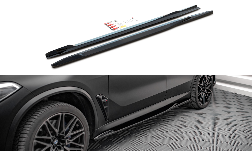 Street+ Seitenschweller Leisten passend für BMW X5M F95 / F95 Facelift schwarz Hochglanz – Ansicht 2