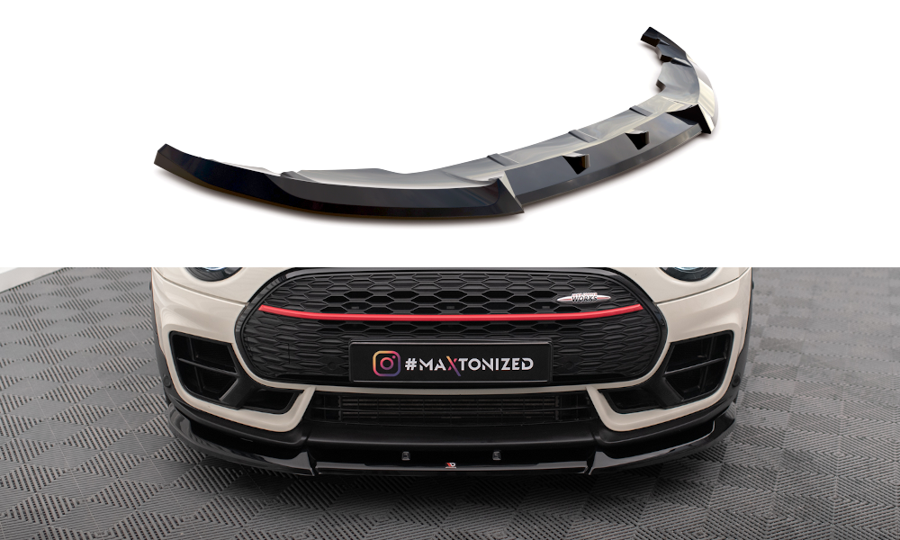 Street+ Spoilerlippe Front Ansatz V.1 passend für Mini Cooper Clubman John Cooper Works F54 Facelift schwarz Hochglanz – Ansicht 2
