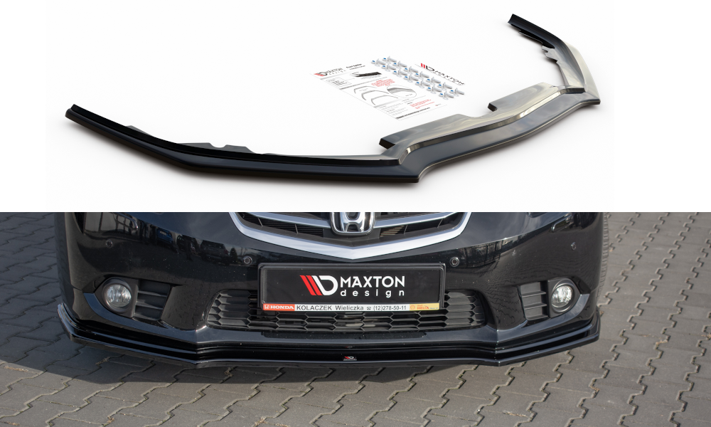 Street+ Spoilerlippe Front Ansatz passend für Honda Accord VIII (CU Series) Facelift schwarz Hochglanz – Ansicht 2