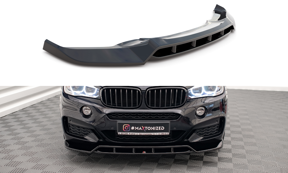 Street+ Spoilerlippe Front Ansatz V.2 passend für BMW X6 M-Paket F16 schwarz Hochglanz – Ansicht 2