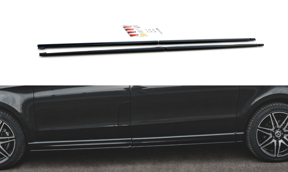 Street+ Seitenschweller Leisten passend für Mercedes-Benz V-Klasse Long AMG-Line W447  schwarz Hochglanz – Ansicht 2