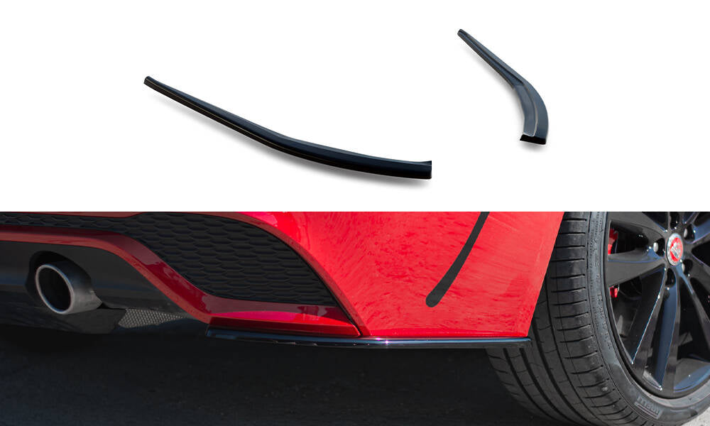 Heck Ansatz Flaps Diffusor passend für Jaguar XE R-Dynamic X760 Facelift schwarz Hochglanz – Ansicht 2