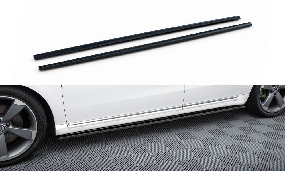 Street+ Seitenschweller Leisten passend für VW Passat B7 schwarz Hochglanz – Ansicht 2