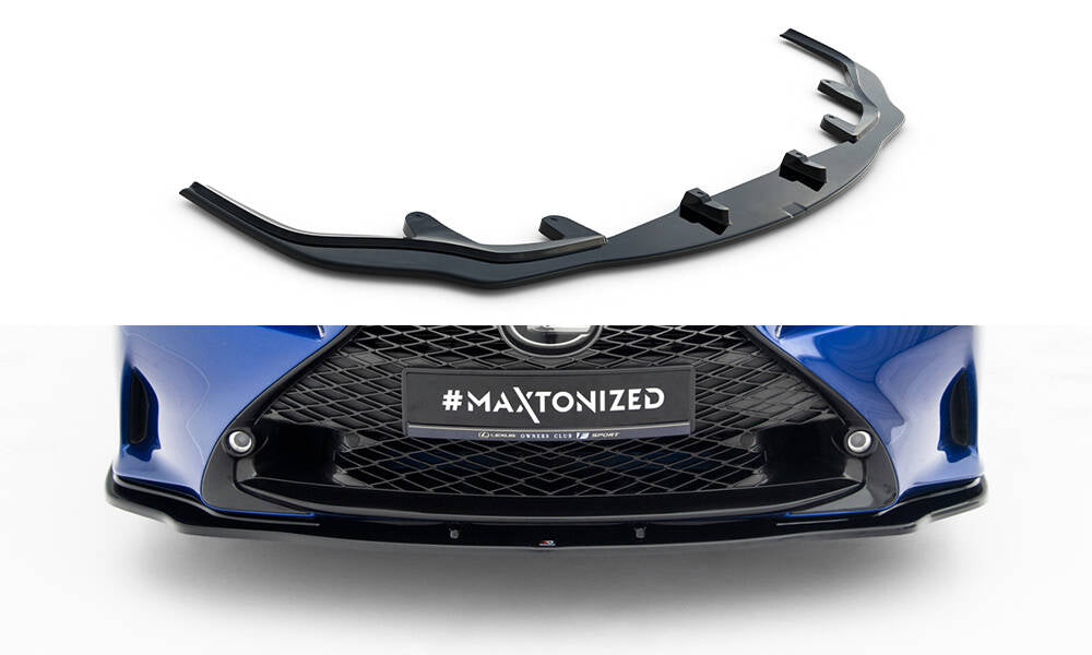 Street+ Spoilerlippe Front Ansatz V.2 passend für Lexus RC Mk1 schwarz Hochglanz – Ansicht 2