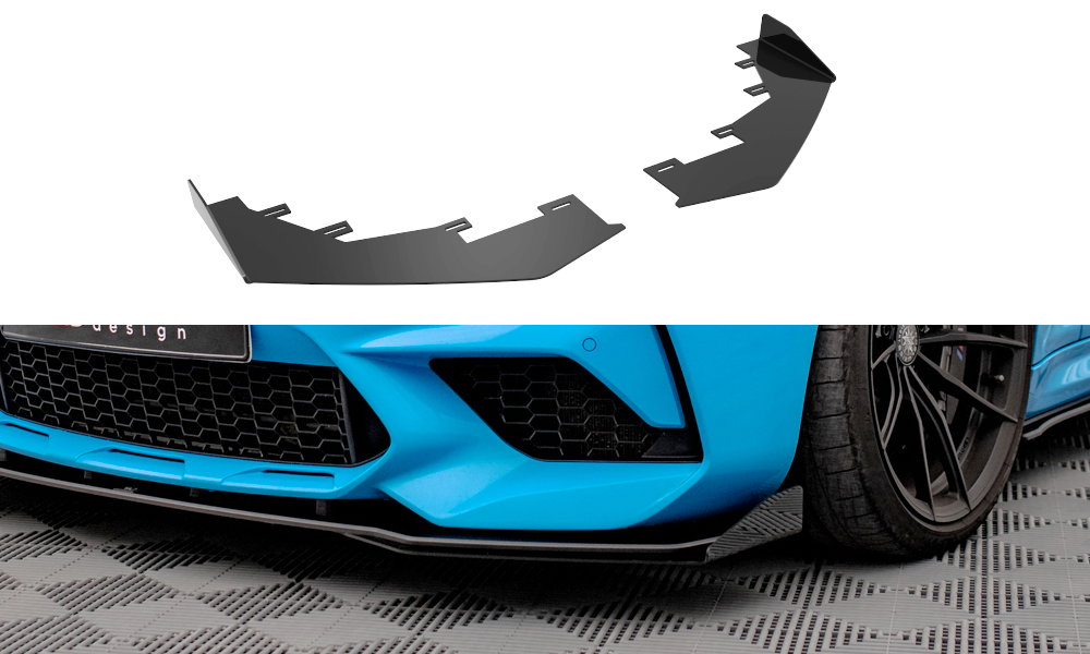 Front Stoßstange Flaps passend für BMW M2 Competition F87 schwarz Hochglanz – Ansicht 2
