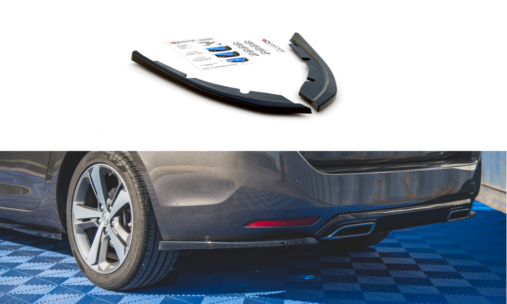 Heck Ansatz Flaps Diffusor passend für Peugeot 308 SW Mk2  schwarz Hochglanz – Ansicht 2