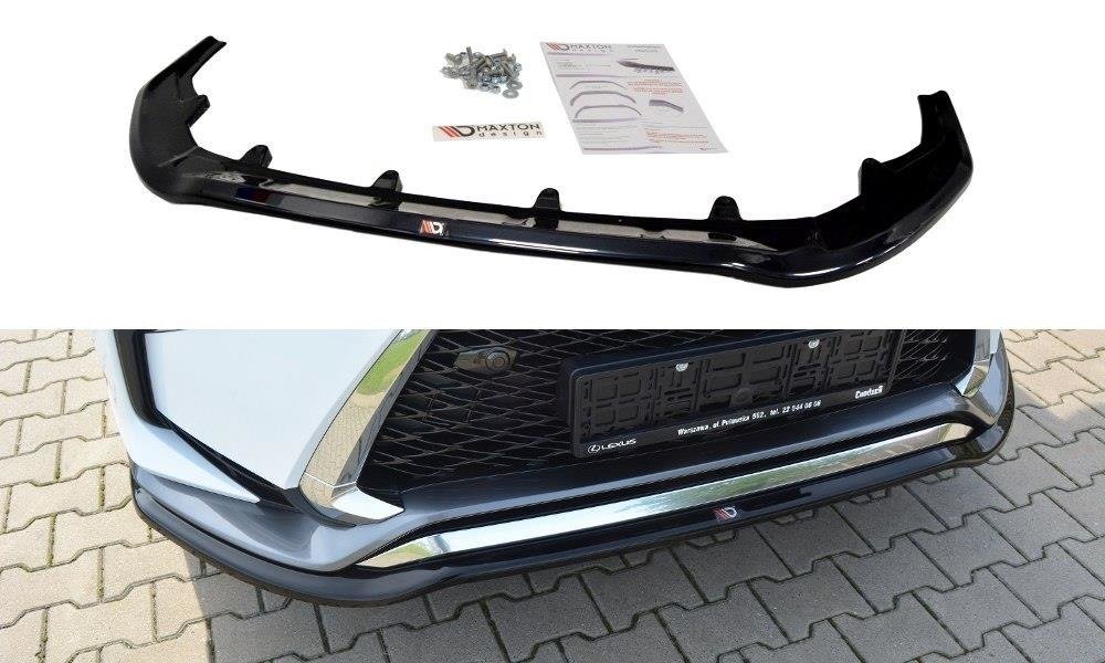 Street+ Spoilerlippe Front Ansatz V.1 passend für Lexus RX Mk4 F-Sport schwarz Hochglanz – Ansicht 2