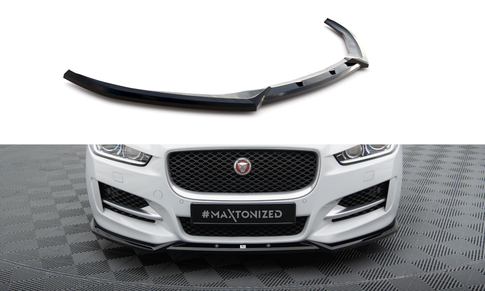 Street+ Spoilerlippe Front Ansatz V.2 passend für Jaguar XE R-Sport X760 schwarz Hochglanz – Ansicht 2