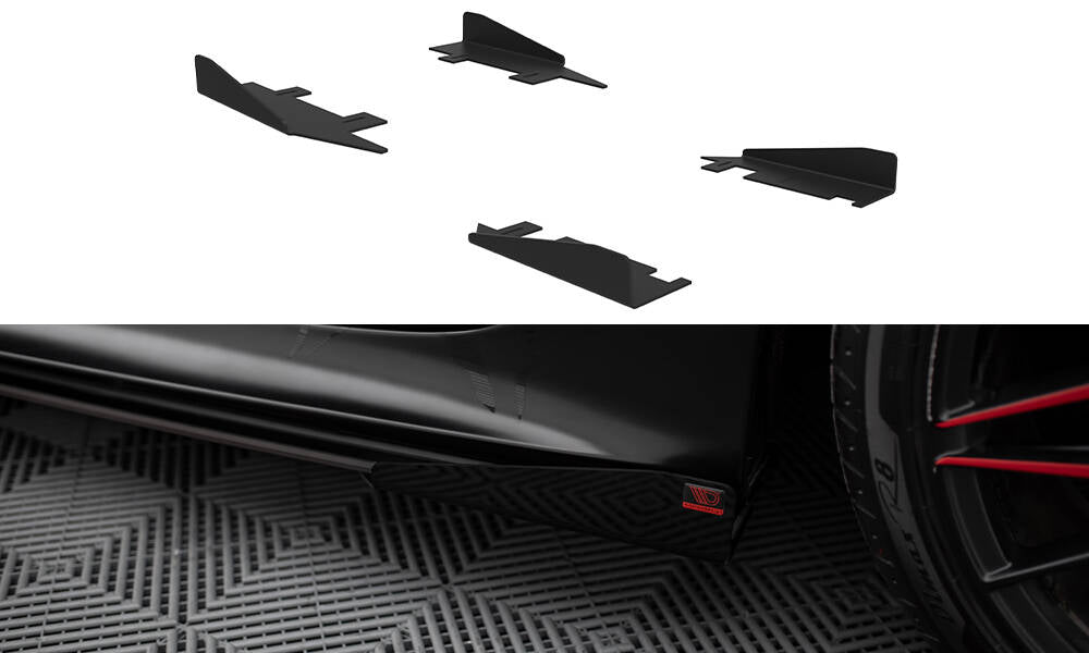 Seitenschweller Flaps passend für Audi A7 RS7 Look C7 schwarz Hochglanz – Ansicht 2