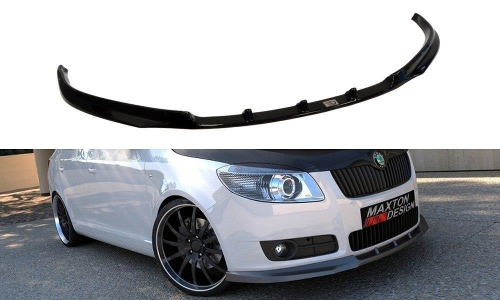 Street+ Spoilerlippe Front Ansatz passend für Skoda Fabia Mk2 schwarz Hochglanz – Ansicht 2