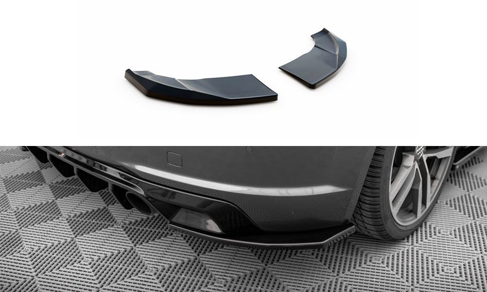 Heck Ansatz Flaps Diffusor V.2 passend für Audi TT S-Line 8S schwarz Hochglanz – Ansicht 2