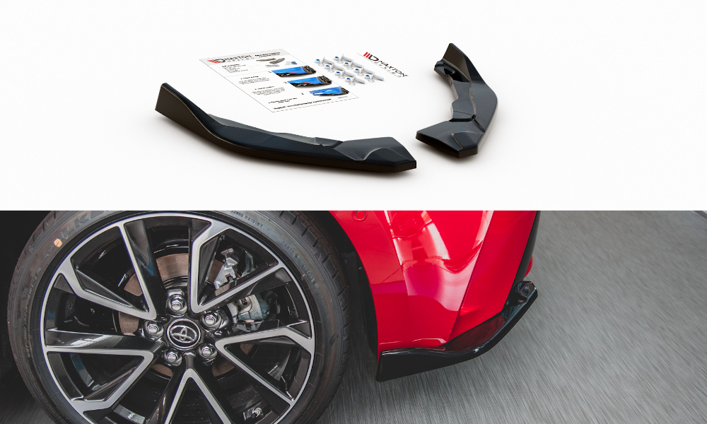 Heck Ansatz Flaps Diffusor passend für Toyota Corolla XII Hatchback schwarz Hochglanz – Ansicht 2