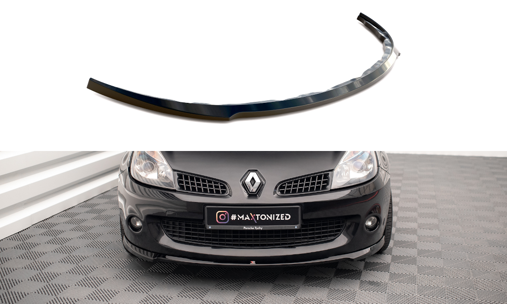 Street+ Spoilerlippe Front Ansatz passend für RENAULT CLIO III RS schwarz Hochglanz – Ansicht 2