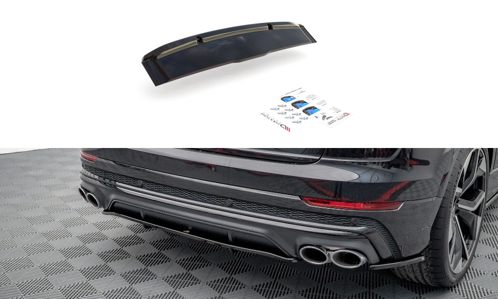 Street+ Mittlerer Diffusor RACE passend für Audi SQ8 Mk1 schwarz Hochglanz – Ansicht 2