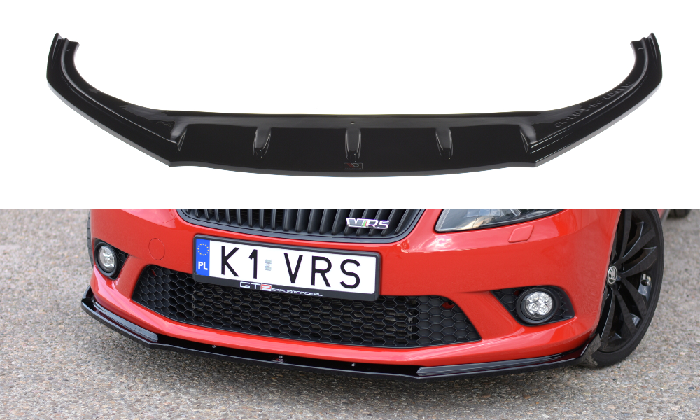 Street+ Spoilerlippe Front Ansatz passend für SKODA FABIA MK2 RS schwarz Hochglanz – Ansicht 2