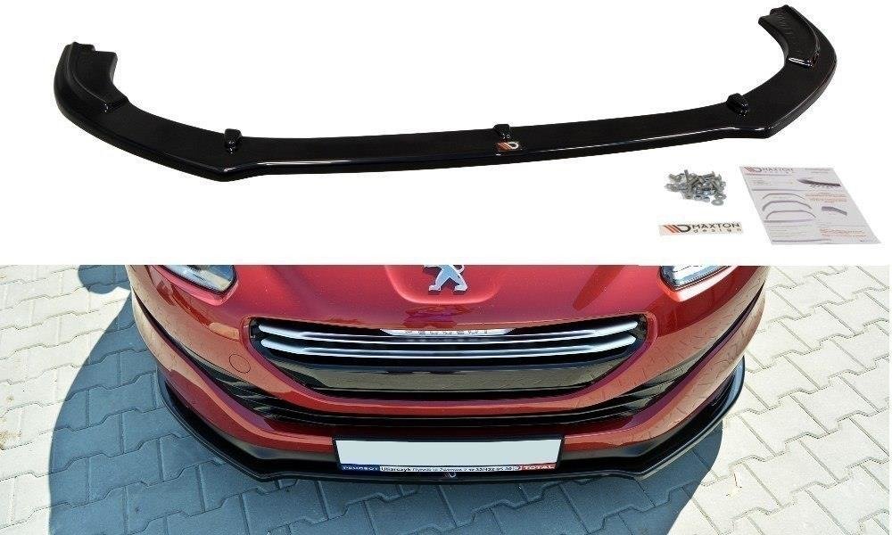 Street+ Spoilerlippe Front Ansatz V.1 passend für Peugeot RCZ Mk1 Facelift schwarz Hochglanz – Ansicht 2
