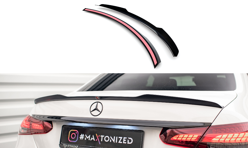Heckspoiler Lippe Mercedes-Benz E Limousine AMG-Line W213 Facelift schwarz Hochglanz – Ansicht 2