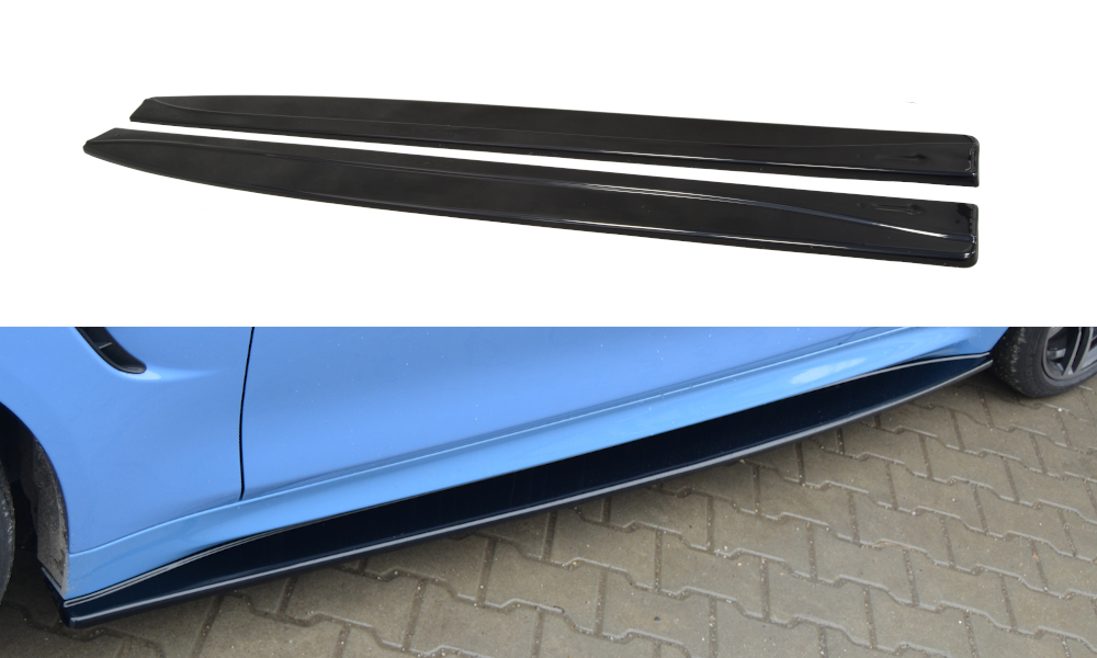 Street+ Seitenschweller Leisten passend für V.1 passend für BMW M4 F82 schwarz Hochglanz – Ansicht 2