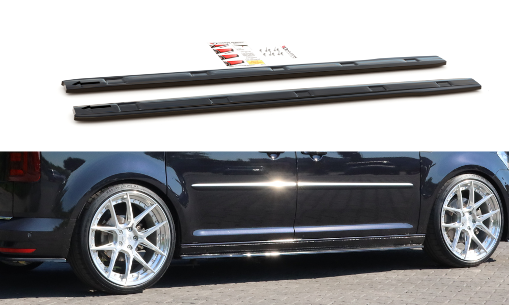 Street+ Seitenschweller Leisten passend für VW Caddy Mk. 4 schwarz Hochglanz – Ansicht 2